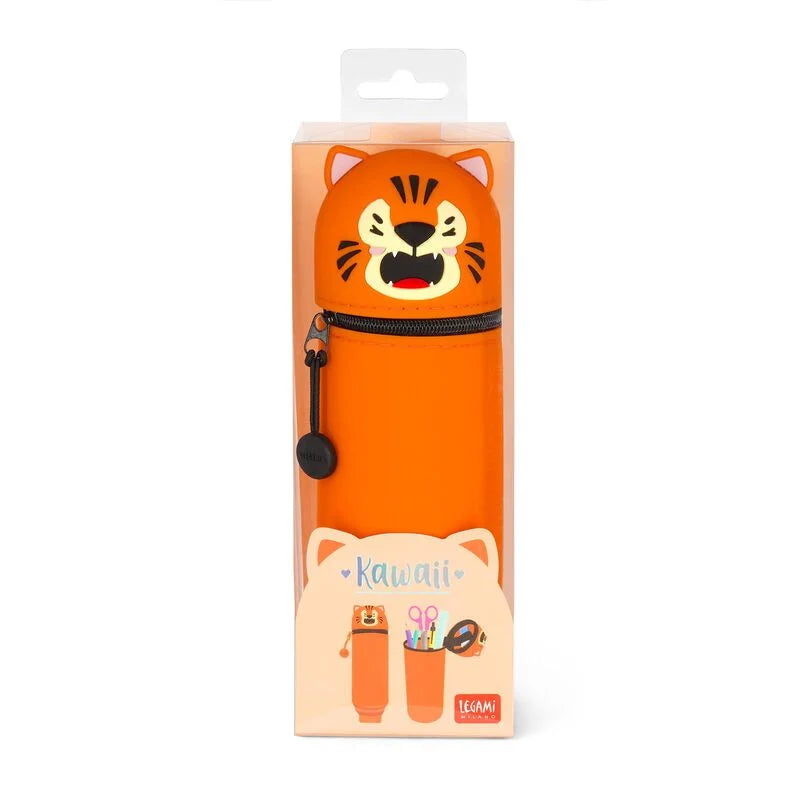 LEGAMI 2-in-1 Silikon-Federmäppchen "Kawaii" - Tiger - Makimo - Smart Kids