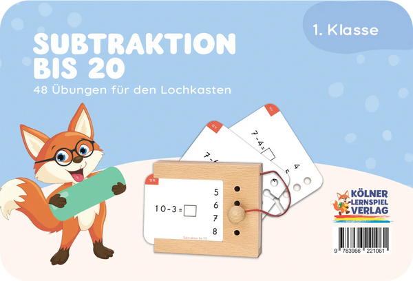 Subtraktion bis 20 - Lochkasten Kartensatz Mathematik 1. Klasse Training - Makimo - Smart Kids