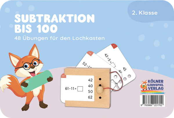 Subtraktion bis 100 - Lochkasten Kartensatz Mathematik 2. Klasse Training - Makimo - Smart Kids