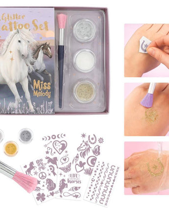 Miss Melody Glitzer Tattoo Set NIGHT HORSES - Makimo - Smart Kids