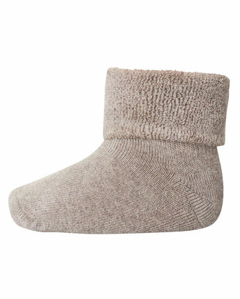 MP Denmark - Cotton Baby Sock - Light Brown Melange - Makimo - Smart Kids