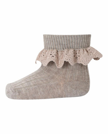 MP Denmark - Lisa Socks - Lace - Light Brown Melange - Makimo - Smart Kids