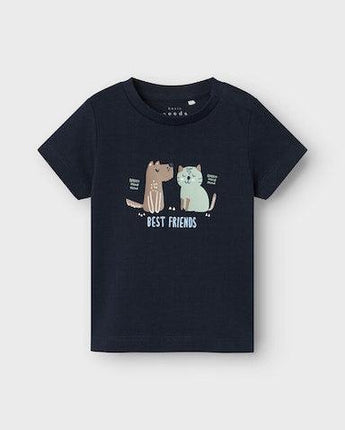 Name It Baby - T-Shirt Best Friends in Dark Sapphire - Makimo - Smart Kids