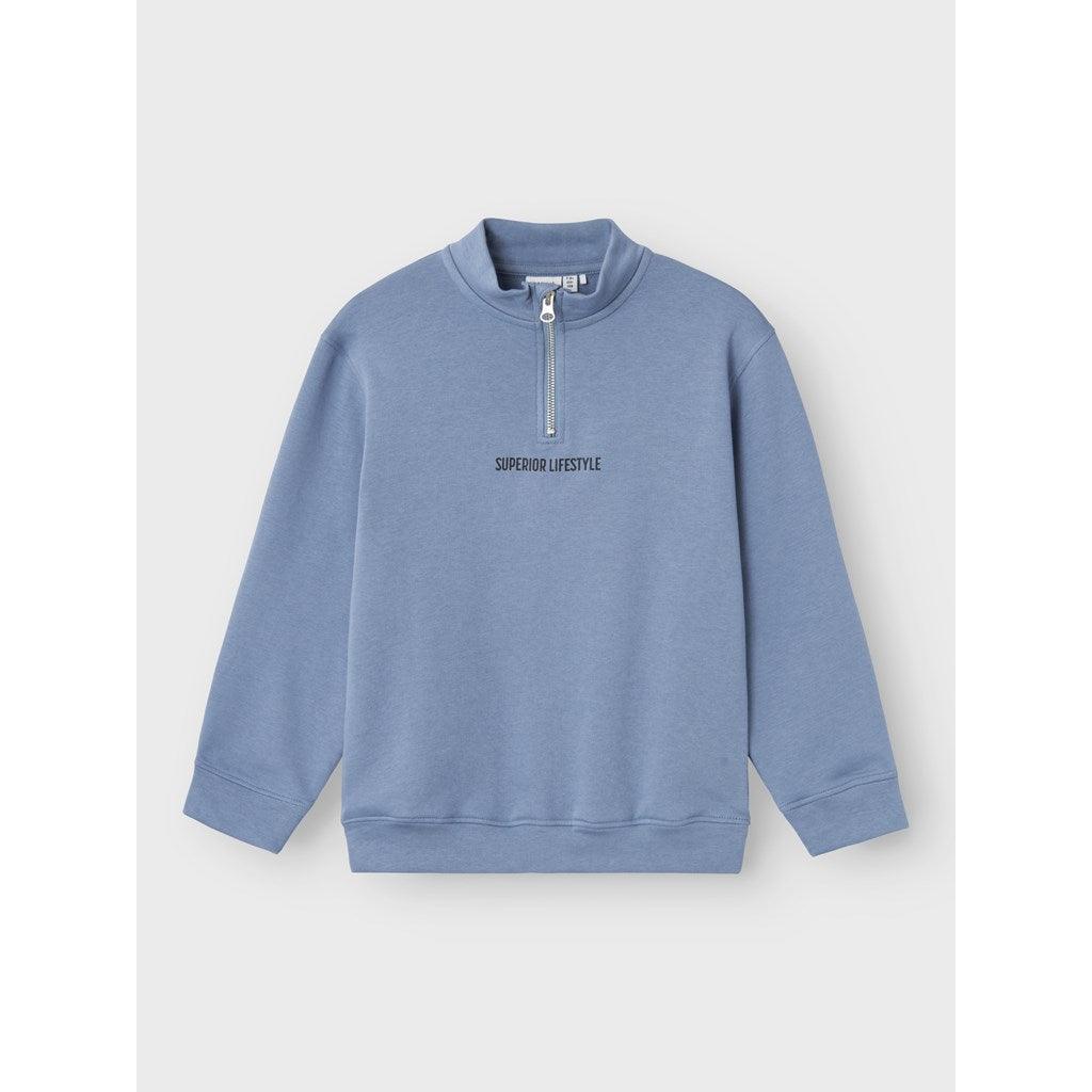 Name It Kids - NKMFRENZO LS NREG HALF ZIP SWE UNB Sweatshirt Troposphere - Makimo - Smart Kids