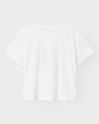 Name It Mädchen T-Shirt - NKFHAMBI SS LOOSE SHORT TOP BOX - Bright White - Makimo - Smart Kids