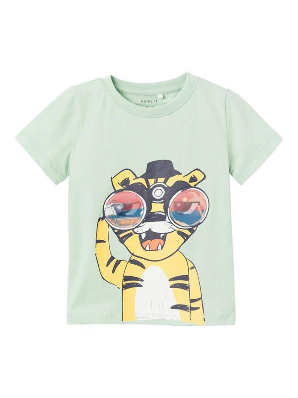 Name It Mini - T-Shirt NMMDANTE SEE YOU in Silt Green - Makimo - Smart Kids