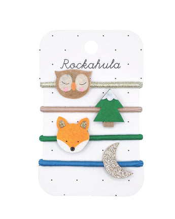 Rockahula Haargummis - 4er Set: Eule, Tannenbaum, Mond und Fuchs - Makimo - Smart Kids