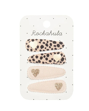 Leopard Heart Haarspangenset 4 Stück von Rockahula Kids