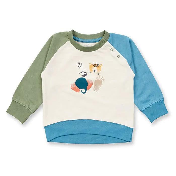 Sense Organics - Baby Sweatshirt - Modell BUDA - Tierdruck - Makimo - Smart Kids