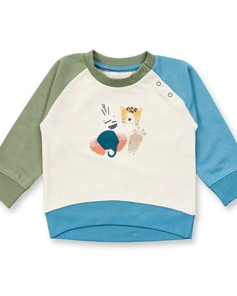 Sense Organics - Baby Sweatshirt - Modell BUDA - Tierdruck - Makimo - Smart Kids