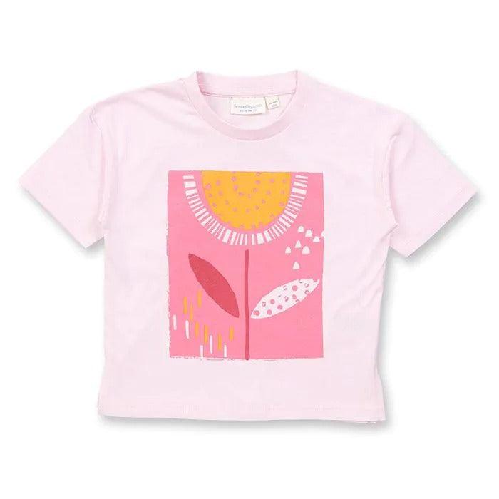 Sense Organics - Mädchen T-Shirt - Modell SOPHIE Rosa mit Blumendruck - Makimo - Smart Kids