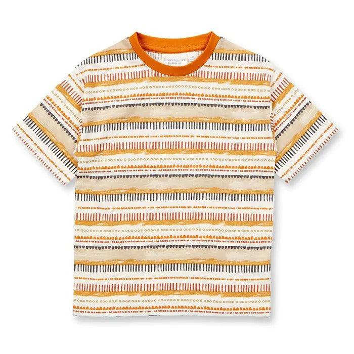 Sense Organics - T-Shirt - Modell JANNIS - Abstrakter Streifendruck - Makimo - Smart Kids