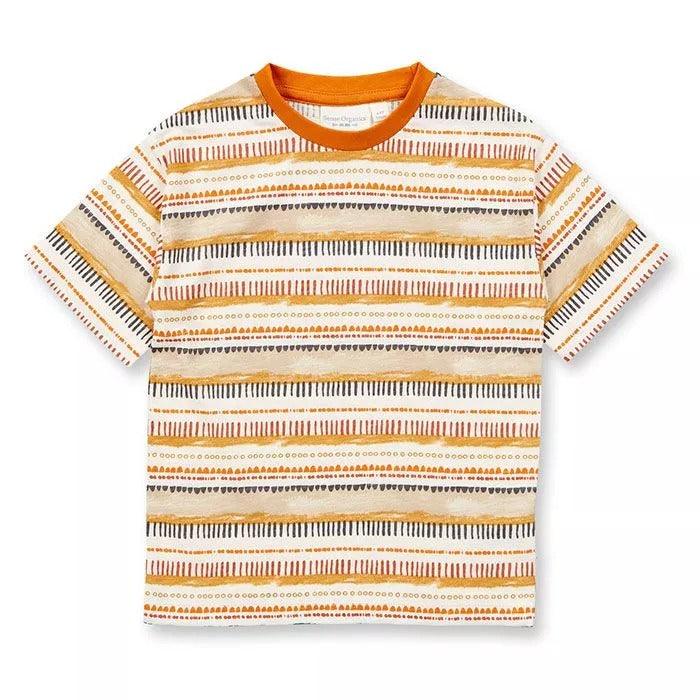 Sense Organics - T-Shirt - Modell JANNIS - Abstrakter Streifendruck - Makimo - Smart Kids