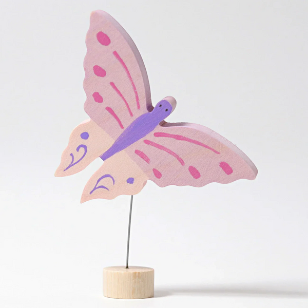 GRIMM'S Steckfigur Rosa Schmetterling - Handbemalte Holzfigur für Festtagsringe - Makimo - Smart Kids