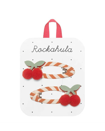 Stripy Cherry Clips – Haarklammern mit Kirschmotiv von Rockahula - Makimo - Smart Kids