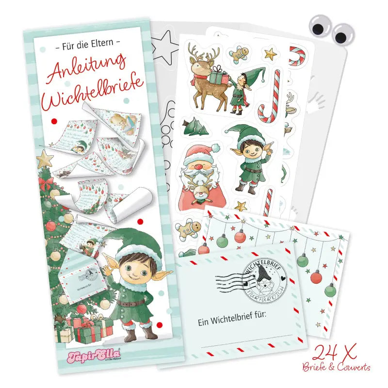 TapirElla Wichtelpost – Adventskalender mit 24 Wichtelbriefen, Stickern & Schablonen - Makimo - Smart Kids