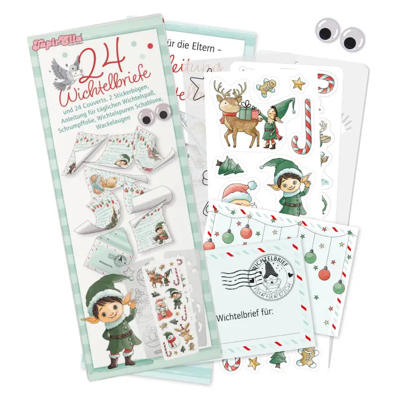 TapirElla Wichtelpost – Adventskalender mit 24 Wichtelbriefen, Stickern & Schablonen - Makimo - Smart Kids
