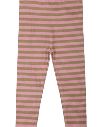 THE NEW - Baby Rib Leggings - Bio-Baumwolle (Blue Fog / Pink Nectar) - Makimo - Smart Kids