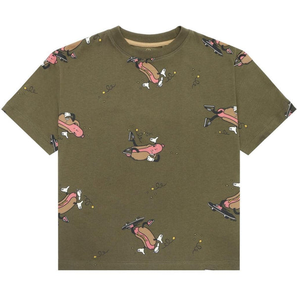 THE NEW - Ivy Green Hot Dog Print T-Shirt - Makimo - Smart Kids