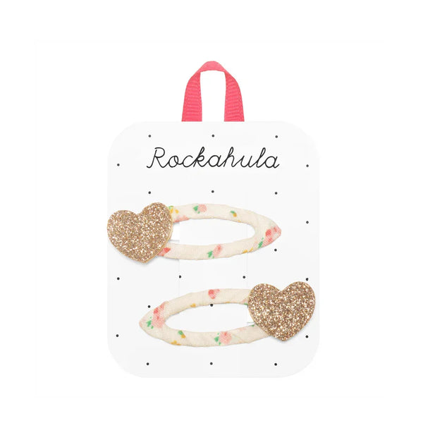 Tiny Blossom Glitter Heart Clips – Haarklammern mit glitzernden Herzmotiven von Rockahula - Makimo - Smart Kids