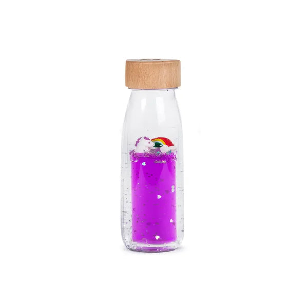 Petit Boum - MOVE BOTTLE Magic Rainbow – Sensorikflasche mit Regenbogen und Einhorn - Makimo - Smart Kids