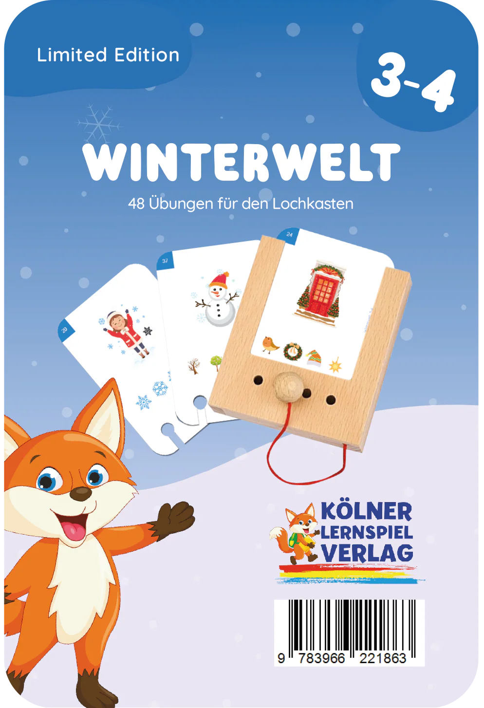 Winterwelt Lernkarten 3-4 Jahre - Lochkasten Übungen - Makimo - Smart Kids