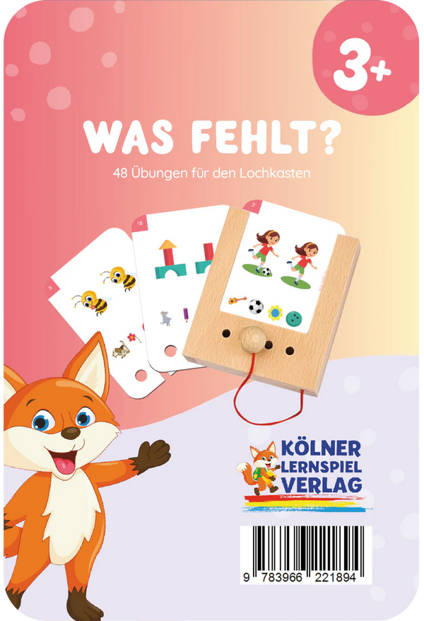 Was fehlt 3+ Lernkarten - Lochkasten Übungen für Vorschulkinder - Makimo - Smart Kids
