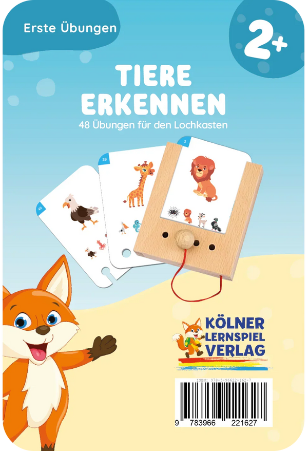 Erste Übungen - Tiere erkennen - Lochkasten Kartensatz ab 2 Jahren - Makimo - Smart Kids