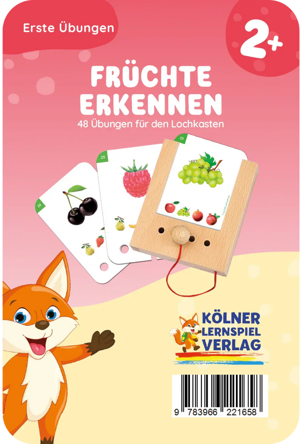 Erste Übungen - Früchte erkennen - Lochkasten Kartensatz ab 2 Jahren - Makimo - Smart Kids