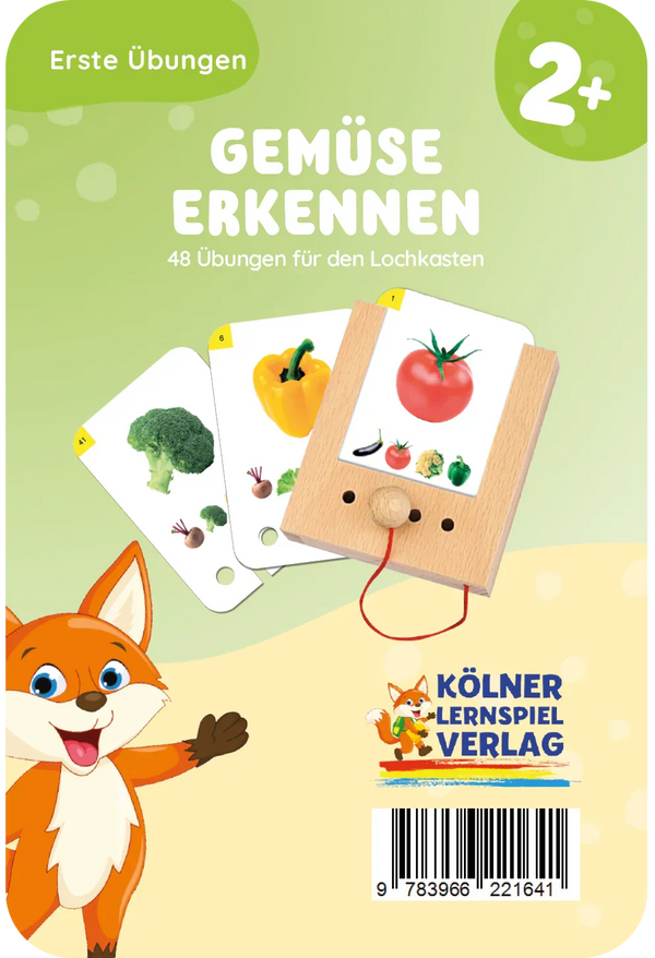 Erste Übungen - Gemüse erkennen - Lochkasten Kartensatz ab 2 Jahren - Makimo - Smart Kids